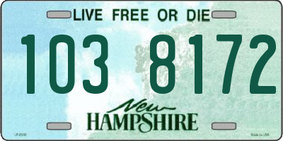 NH license plate 1038172