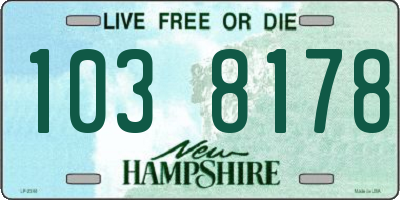 NH license plate 1038178