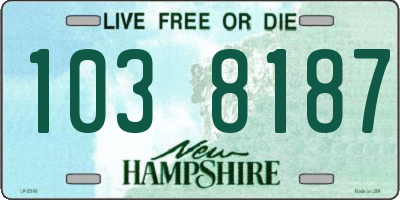 NH license plate 1038187
