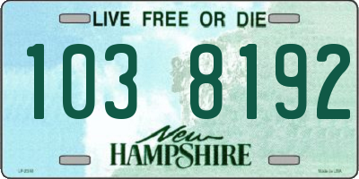 NH license plate 1038192