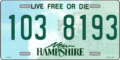 NH license plate 1038193
