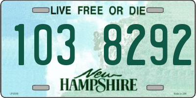 NH license plate 1038292