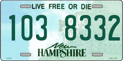NH license plate 1038332