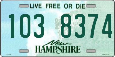 NH license plate 1038374