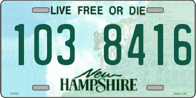 NH license plate 1038416