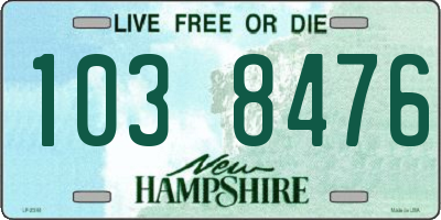 NH license plate 1038476