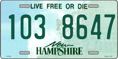 NH license plate 1038647