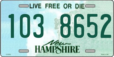 NH license plate 1038652