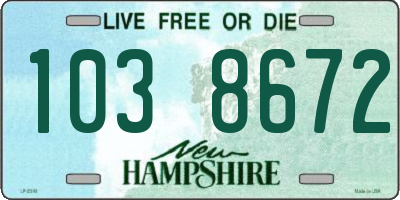 NH license plate 1038672