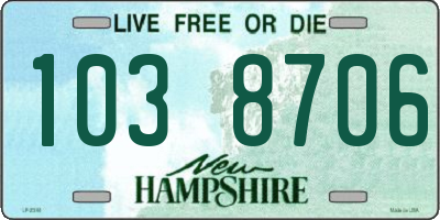 NH license plate 1038706