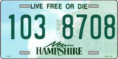 NH license plate 1038708