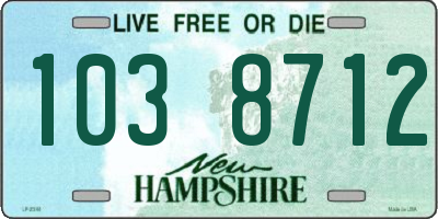 NH license plate 1038712