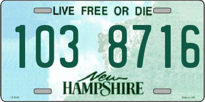 NH license plate 1038716
