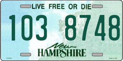 NH license plate 1038748