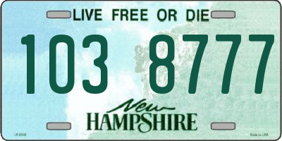 NH license plate 1038777