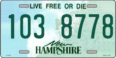 NH license plate 1038778