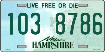 NH license plate 1038786