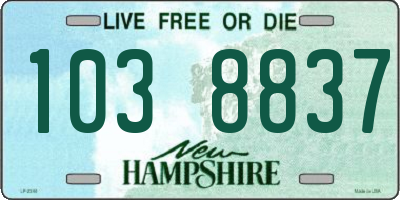 NH license plate 1038837