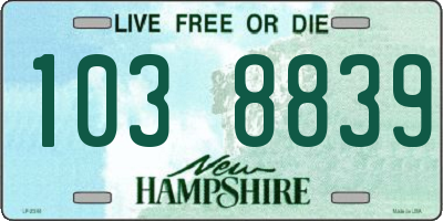 NH license plate 1038839