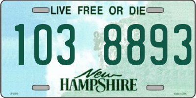 NH license plate 1038893