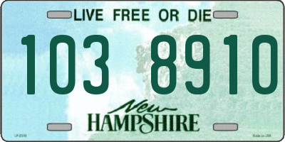 NH license plate 1038910