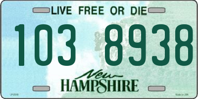 NH license plate 1038938