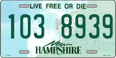 NH license plate 1038939