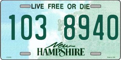NH license plate 1038940