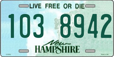 NH license plate 1038942