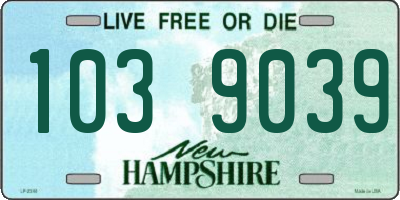 NH license plate 1039039