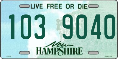 NH license plate 1039040