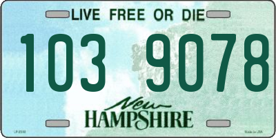 NH license plate 1039078