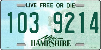 NH license plate 1039214