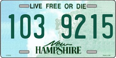 NH license plate 1039215