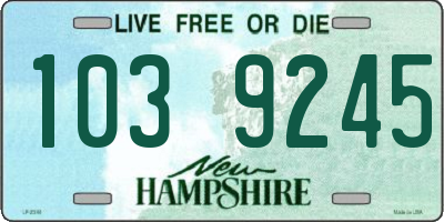 NH license plate 1039245
