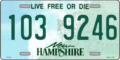 NH license plate 1039246
