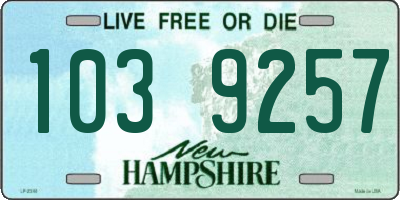 NH license plate 1039257