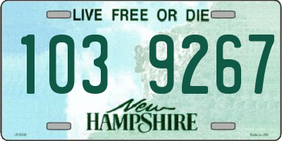 NH license plate 1039267