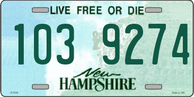 NH license plate 1039274