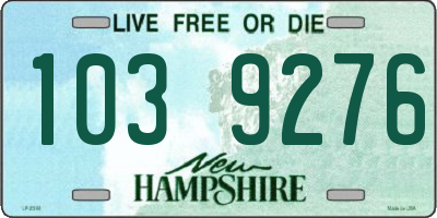 NH license plate 1039276