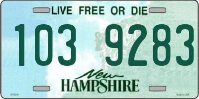 NH license plate 1039283