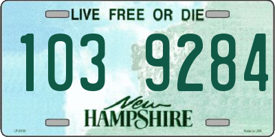 NH license plate 1039284