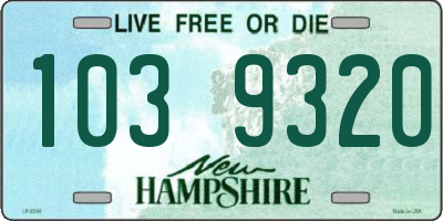NH license plate 1039320