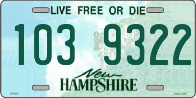 NH license plate 1039322