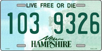 NH license plate 1039326