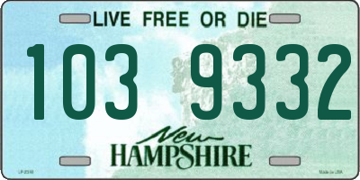 NH license plate 1039332