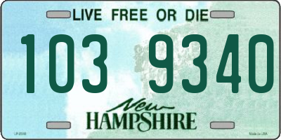 NH license plate 1039340