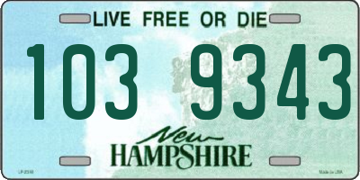 NH license plate 1039343