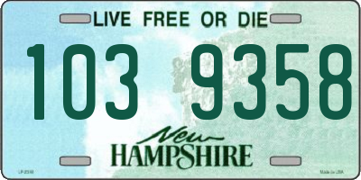 NH license plate 1039358