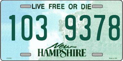 NH license plate 1039378